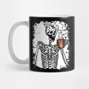 Halloween Shirt Coffee Drinking Skeleton Skull Mug